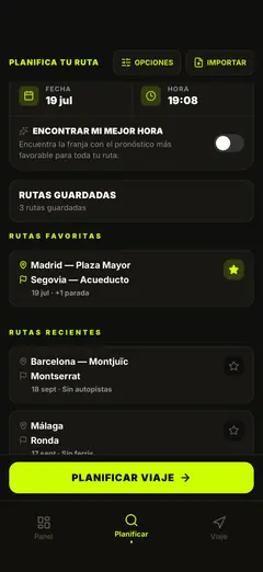 Rutas guardadas: vuelve a planificar con un toque