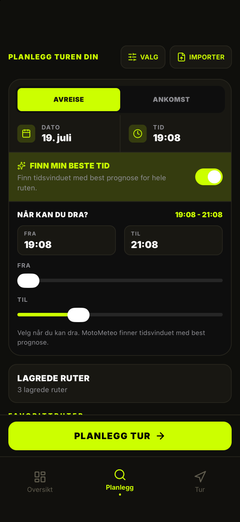 Velg når du kan dra