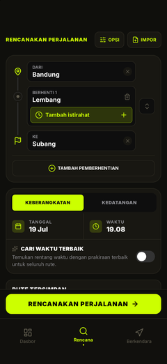 Rencanakan rute dan waktu keberangkatan
