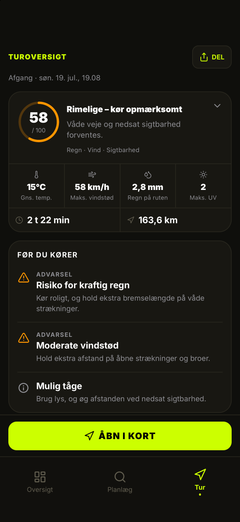 Førervarsler – vind, blænding, is