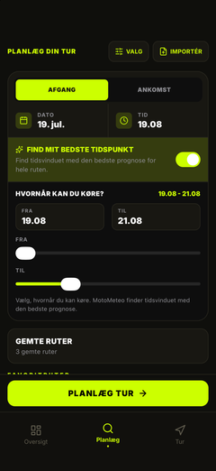 Vælg, hvornår du kan køre