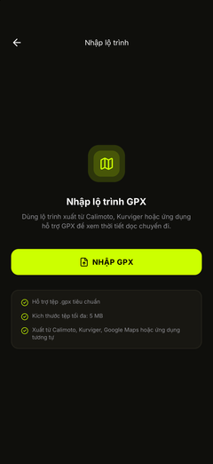 Nhập lộ trình GPX từ tệp