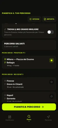 Percorsi salvati: ricalcola con un tocco